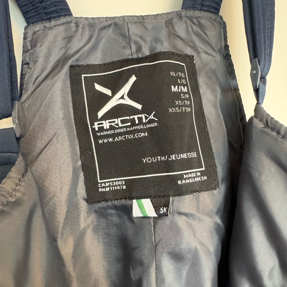 Youth M Arctix bib snow pants navy - Picture 3 of 3